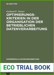 Optimierungskriterien in Der Organisation Der Betrieblichen Datenverarbeitung