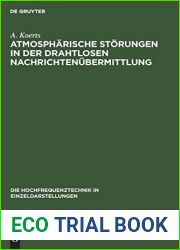 Atmospharische Storungen in der drahtlosen Nachrichtenubermittlung (Die Hochfrequenztechnik in Einzeldarstellungen, 1) (German Edition)