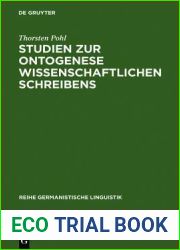 Studien Zur Ontogenese Wissenschaftlichen Schreibens