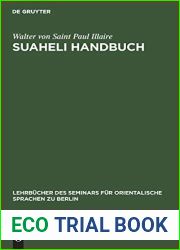 Suaheli Handbuch (Lehrbucher des Seminars fur orientalische Sprachen zu Berlin, 2) (German Edition)