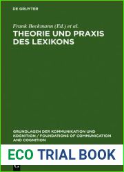Theorie Und Praxis Des Lexikons (Grundlagen Der Kommunikation Und Kognition Foundations of) (German Edition)