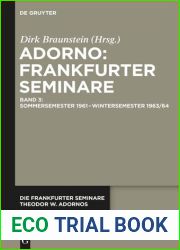 Die Frankfurter Seminare Theodor W. Adornos