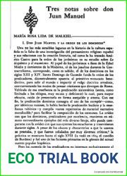 Tres notas sobre don Juan Manuel