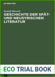 Geschichte der spat- und neusyrischen Literatur (German Edition)