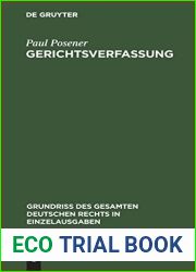 Gerichtsverfassung (Grundriss des gesamten deutschen Rechts in Einzelausgaben, 8) (German Edition)