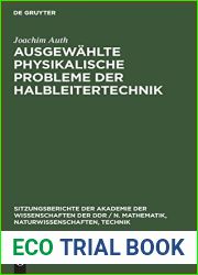 Ausgewahlte physikalische Probleme der Halbleitertechnik (Sitzungsberichte der Akademie der Wissenschaften der DDR N. Mathematik, Naturwissenschaften, Technik, 1978, 13) (German Edition)