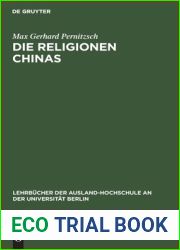 Die Religionen Chinas (Lehrbucher der Ausland-Hochschule an der Universitat Berlin, 40) (German Edition)