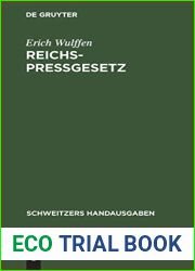 Reichs-Pressgesetz (Schweitzers Handausgaben) (German Edition)