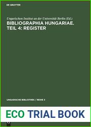 Bibliographia Hungariae. Teil 4: Register (Ungarische Bibliothek Reihe 3, 4) (German Edition)