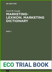 Marketing-Lexikon. Marketing Dictionary: Englisch-Deutsch, Deutsch-Englisch