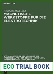 Magnetische Werkstoffe fur die Elektrotechnik (Sitzungsberichte der Akademie der Wissenschaften der DDR N. Mathematik, Naturwissenschaften, Technik, 1976, 5) (German Edition)