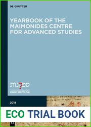 Yearbook of the Maimonides Centre for Advanced Studies. 2018