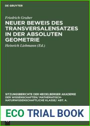 Neuer Beweis des Transversalensatzes in der absoluten Geometrie (Sitzungsberichte der Heidelberger Akademie der Wissenschaften Abt. A. … Wissenschaften, 1929, 18) (German Edition)