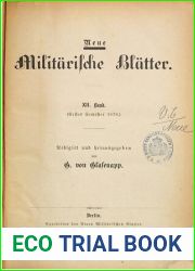 Neue Militarische Blatter Erstes Semester 1878