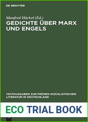 Gedichte uber Marx und Engels (Textausgaben zur fruhen sozialistischen Literatur in Deutschland, 1) (German Edition)