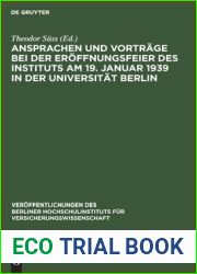 Ansprachen und Vortrage bei der Eroffnungsfeier des Instituts am 19. Januar 1939 in der Universitat Berlin (Veroffentlichungen des Berliner … 1) (German Edition)