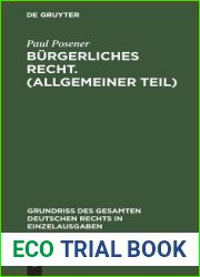 Burgerliches Recht. (Allgemeiner Teil) (Grundriss des gesamten deutschen Rechts in Einzelausgaben, 1) (German Edition)