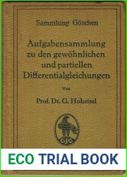 Aufgabensammlung Zu Den Gewohnlichen Und Partiellen Differentialgleichungen (Sammlung G Schen) (German Edition)