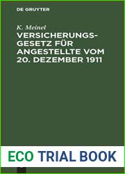 Versicherungsgesetz fur Angestellte vom 20. Dezember 1911 (German Edition)