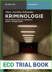 Kriminologie: Ein Internationales Handbuch Band 1: Grundlagen
