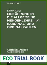 Einfuhrung in die Allgemeine Mengenlehre III 1