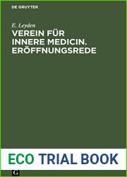 Verein fur innere Medicin. Eroffnungsrede: Ersten Sitzung der Wintershalbjahres am 18. October 1886 (German Edition)