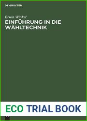 Einfuhrung in die Wahltechnik (German Edition)