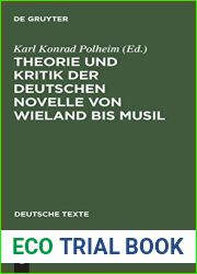 Theorie und Kritik der deutschen Novelle von Wieland bis Musil (Deutsche Texte, 13) (German Edition)