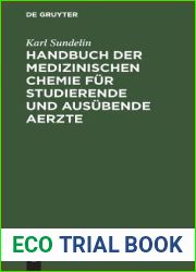 Handbuch der medizinischen Chemie fur studierende und ausubende Aerzte (German Edition)