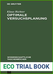 Optimale Versuchsplanung (Wissenschaftliche Taschenbucher, 131) (German Edition)