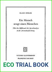 Ein Mensch zeugt einen Menschen