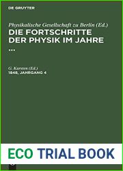 Die Fortschritte der Physik im Jahre …. 1848, Jahrgang 4 (German Edition)