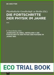 Die Fortschritte Der Physik Der Materie Im Jahre 1883