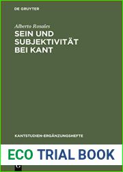 Sein und Subjektivitat bei Kant: Zum subjektiven Ursprung der Kategorien (Kantstudien-Erganzungshefte 135) (German Edition)