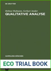 Qualitative Analyse (Sammlung Goschen 2619) (German Edition)