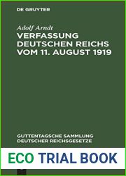 Verfassung Deutschen Reichs vom 11. August 1919: Mit Einleitung und Kommentar (Guttentagsche Sammlung deutscher Reichsgesetze, 137) (German Edition)