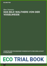 Das Bild Walthers von der Vogelweide (Schriften der Strassburger Wissenschaftlichen Gesellschaft in Heidelberg, N. F. H. 12) (German Edition)