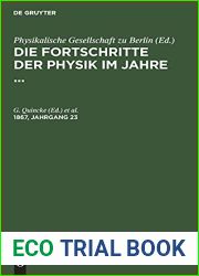 Die Fortschritte der Physik im Jahre …. 1867, Jahrgang 23 (German Edition)