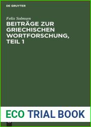 Beitrage zur griechischen Wortforschung, Teil 1 (German Edition)