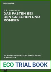 Das Fasten bei den Griechen und Romern (Religionsgeschichtliche Versuche Und Vorarbeiten) (German Edition)
