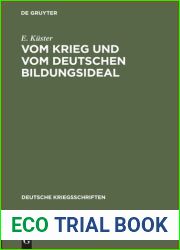 Vom Krieg Und Vom Deutschen Bildungsideal