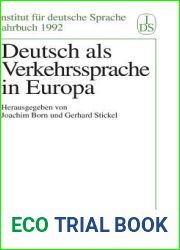 Deutsch als Verkehrssprache in Europa (Jahrbuch des Instituts fur Deutsche Sprache, 1992) (German Edition)