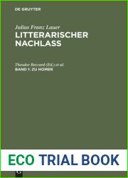 Litterarischer Nachlass. Band 1 Zu Homer