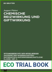 Chemische Reizwirkung und Giftwirkung: Mit einem mathematischen Anhange: Ein Diffusionsproblem (Sitzungsberichte der Heidelberger Akademie der … Wissenschaften, 1927, 4) (German Edition)