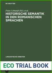Historische Semantik in Den Romanischen Sprachen