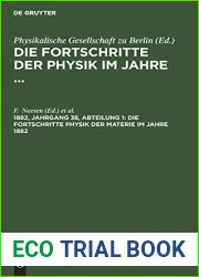 Die Fortschritte Physik der Materie im Jahre 1882 (German Edition)
