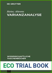 Varianzanalyse (Wissenschaftliche Taschenbucher, 49) (German Edition)