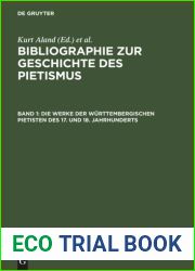 Bibliographie zur Geschichte des Pietismus. Band 1