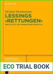 Lessings ‘Rettungen|: Geschichte Und Genese Eines Denkstils