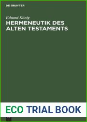 Hermeneutik des Alten Testaments: Mit spezieller Berucksichtigung der modernen Probleme (German Edition)